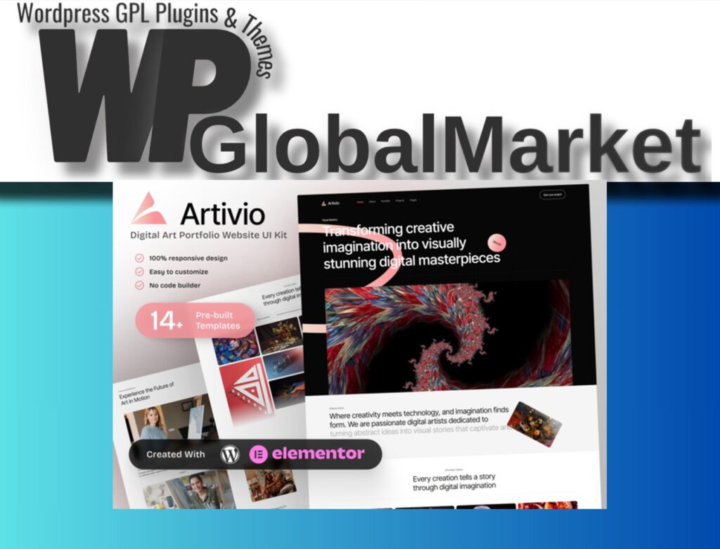 Artivio – Digital Art Portfolio Elementor Template Kit