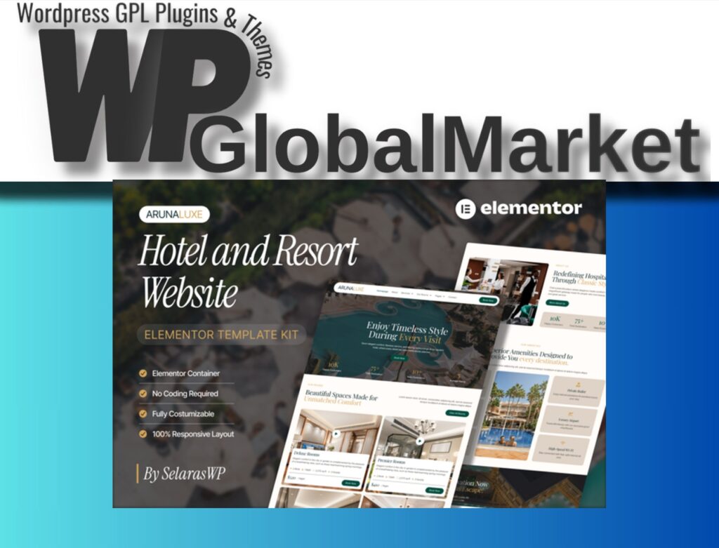 ArunaLuxe – Hotel and Resort Elementor Template Kit