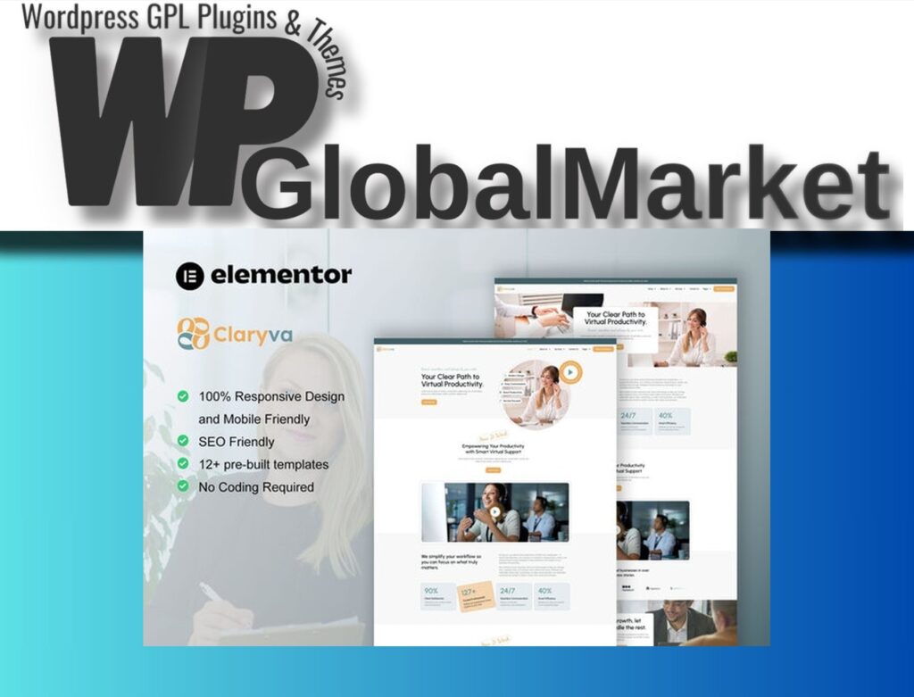 Claryva – Virtual Assistant Elementor Template Kit