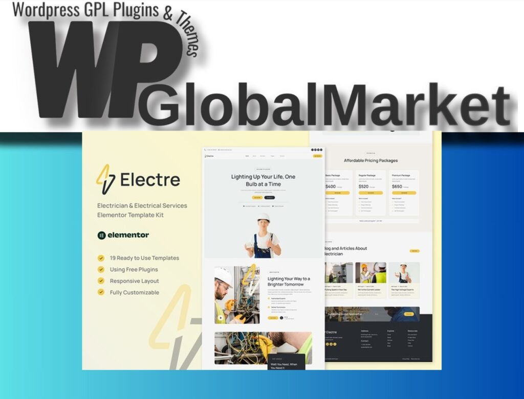 Electre – Electrician and Electrical Services Elementor Template Kit