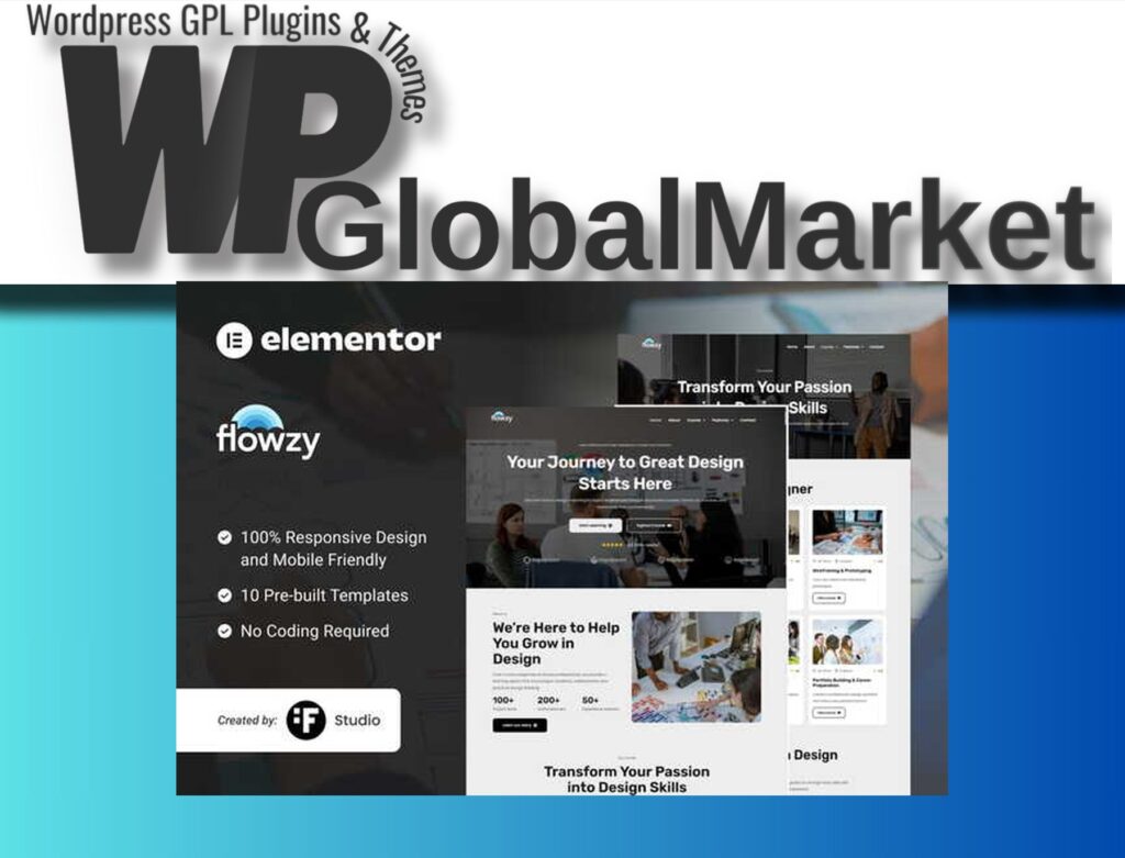 Flowzy – UI/UX Course and Services Elementor Template Kit