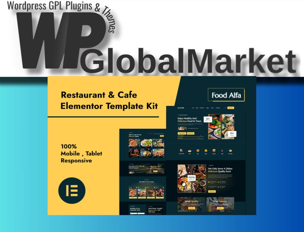 Food Alfa – Restaurant and Cafe Elementor Pro Template Kit
