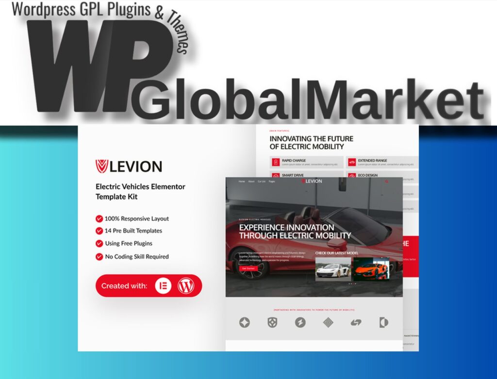 Levion – Electric Vehicle Elementor Template Kit