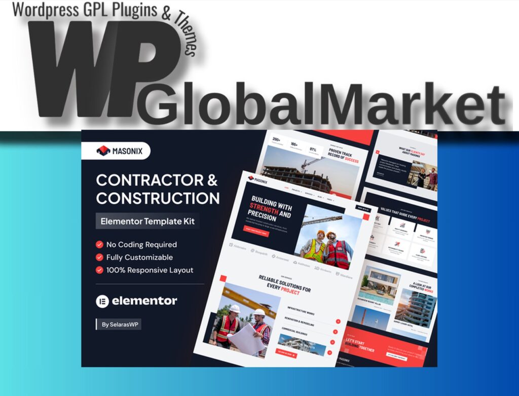 Masonix – Contractor and Construction Elementor Pro Template Kit