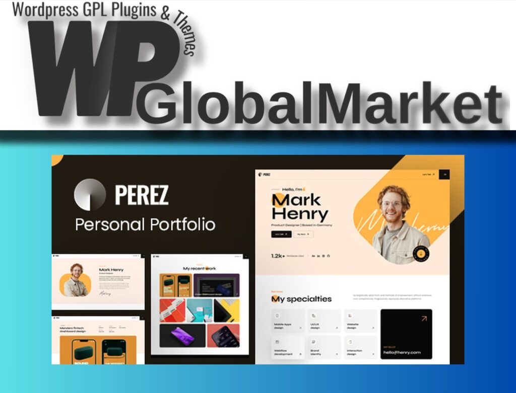 Perez – Personal Portfolio WordPress Theme