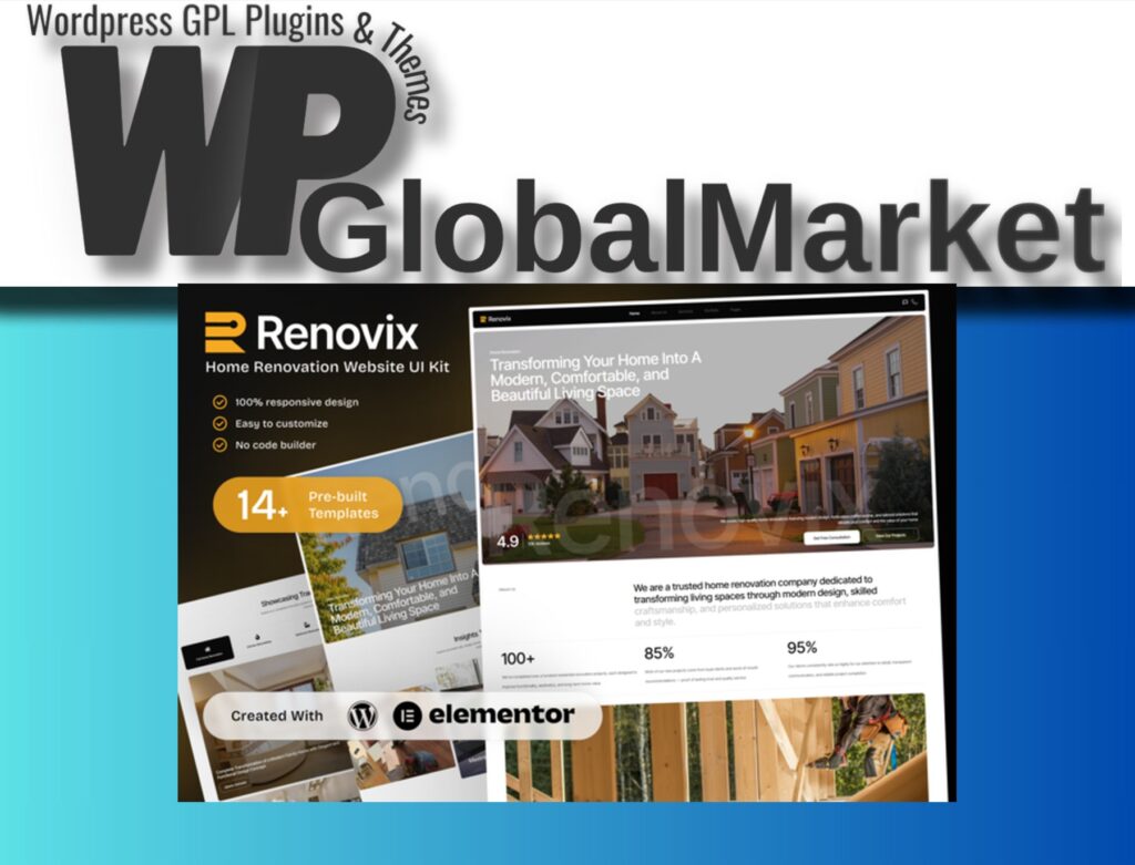 Renovix – Home Renovation Elementor Template Kit