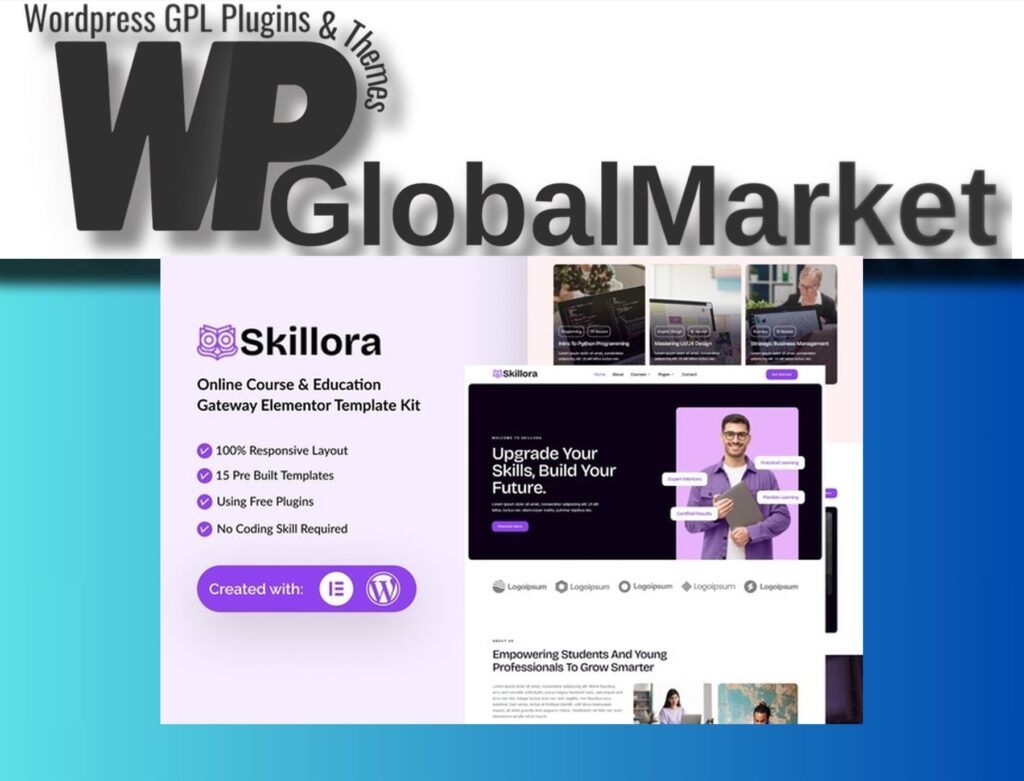Skillora – Online Course and Edication Gateway Elementor Template Kit