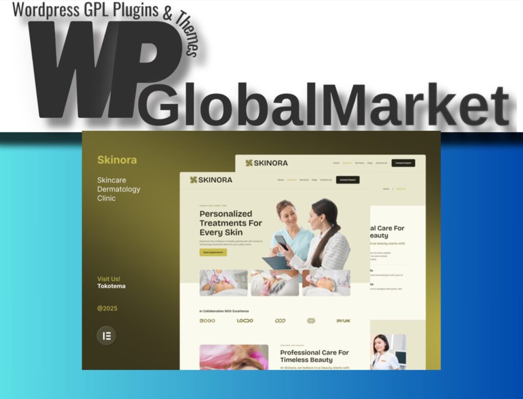 Skinora – Skincare Dermatology Clinic Website Elementor Template Kits