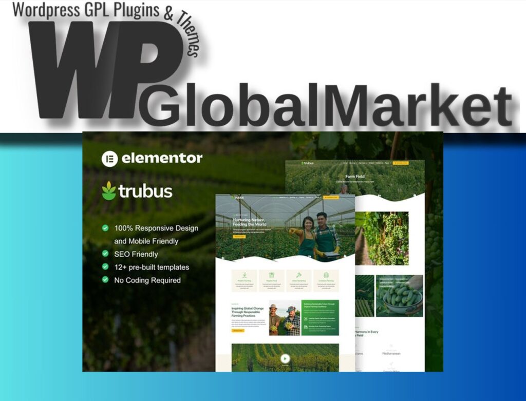Trubus – Agriculture and Organic Farming Elementor Pro Template Kit
