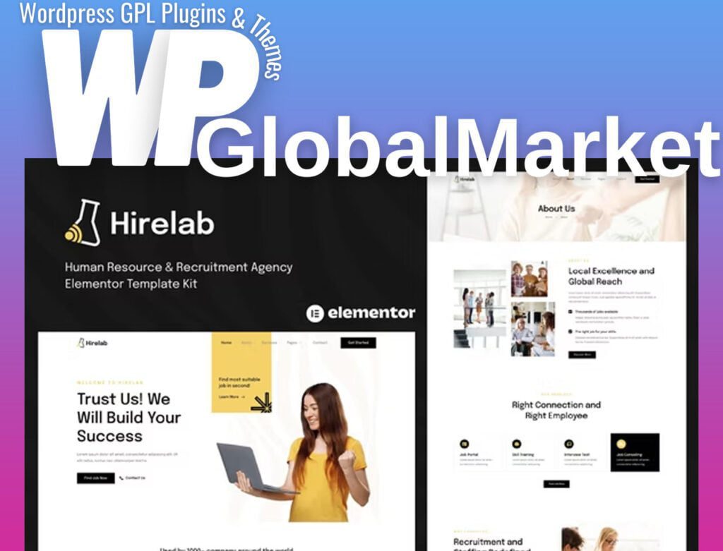 Hirelab – human resource and recruitment agency elementor template kit