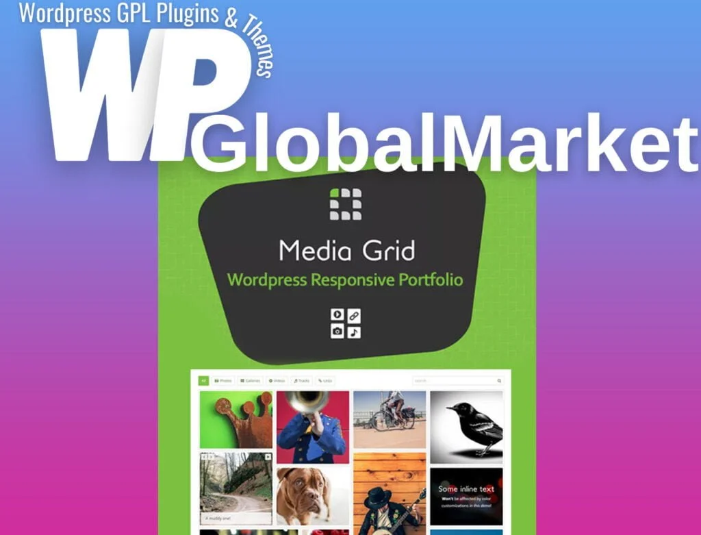 Media grid wordpress responsive portfolio