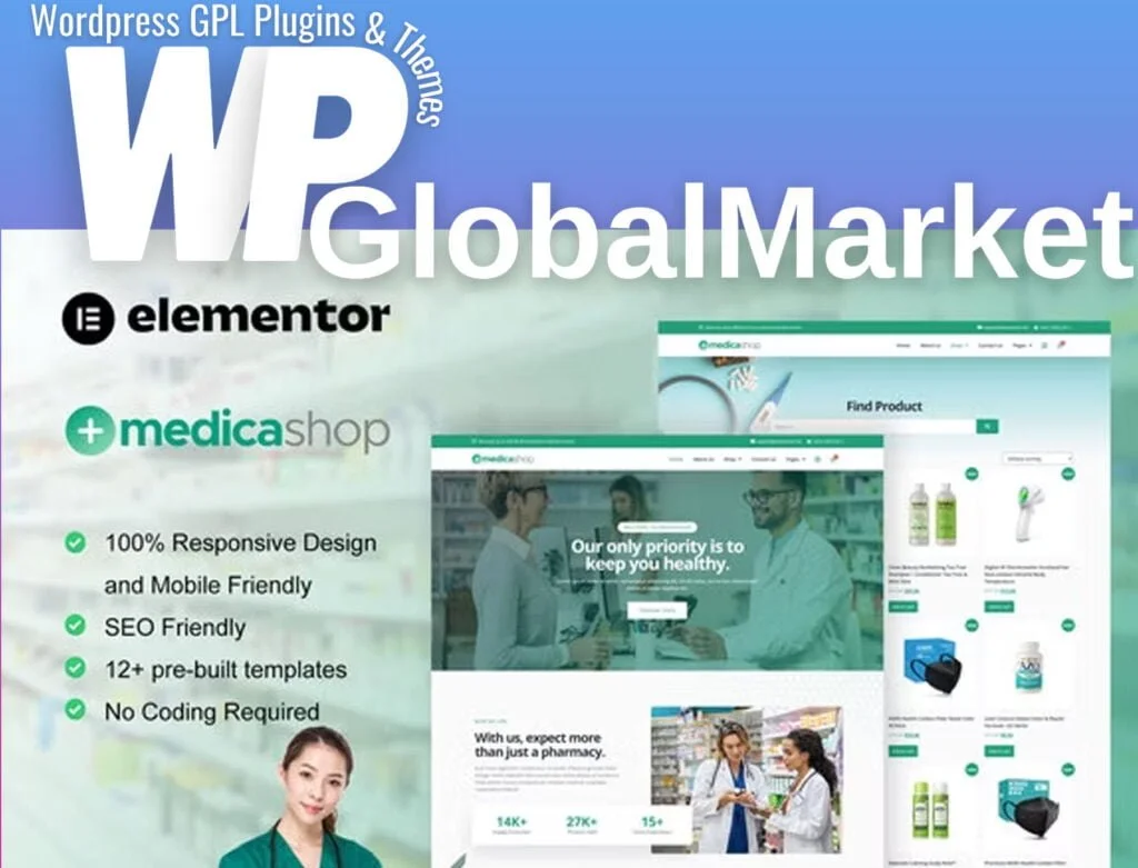 Medicashop – pharmacy and medical store elementor template kit