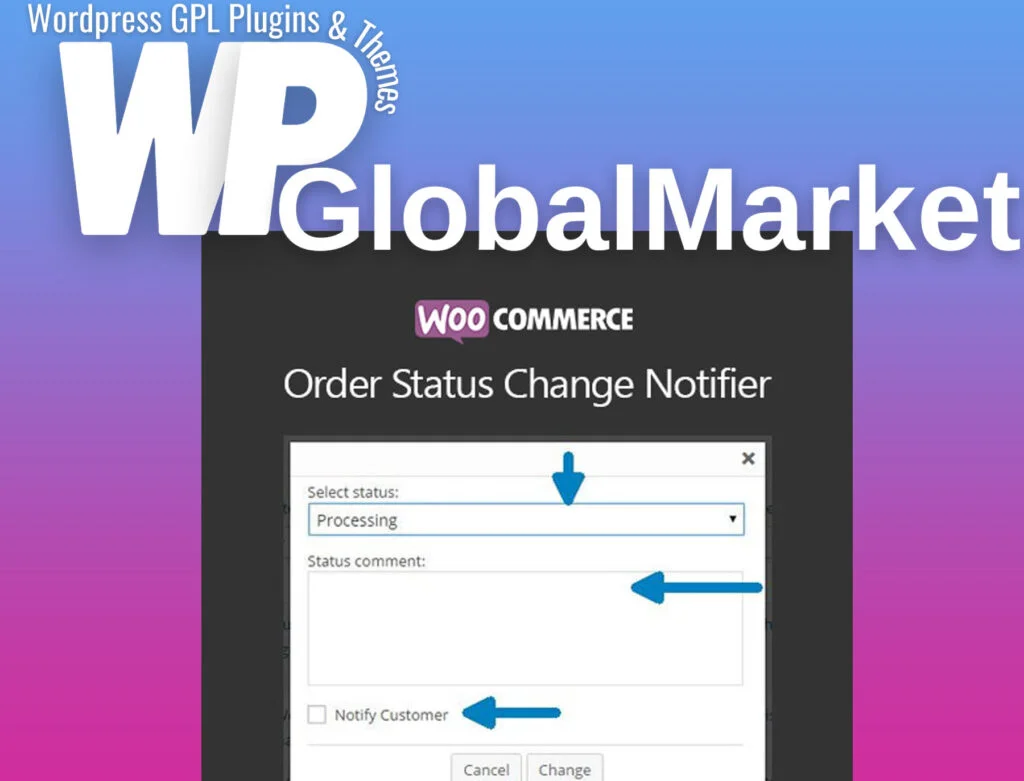 Woocommerce order status change notifier