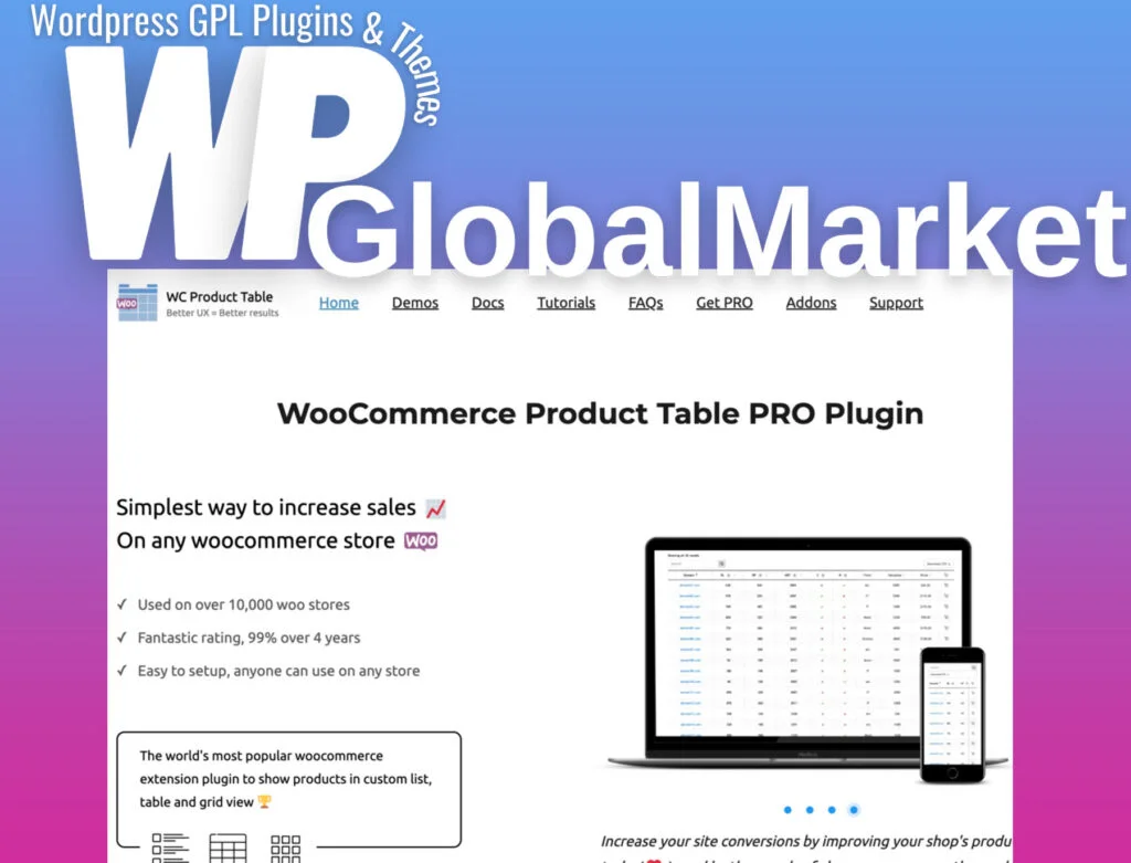 Woocommerce product table pro – wc product table