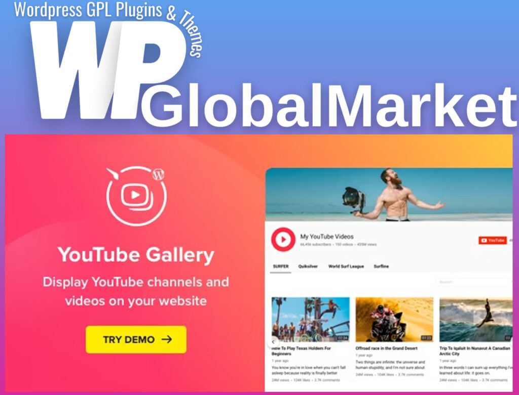 Youtube plugin – wordpress gallery for youtube