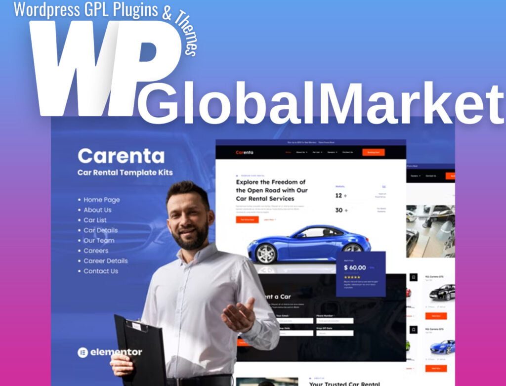 Carenta – Car Rental Business Elementor Template Kits