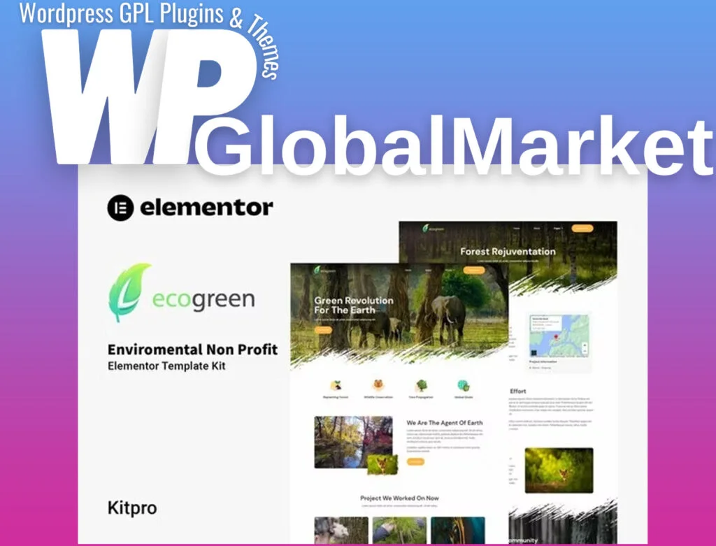 Ecogreen – environmental non profit elementor template kit