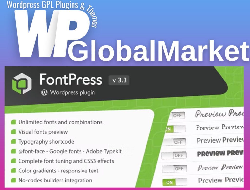 Fontpress – wordpress font manager