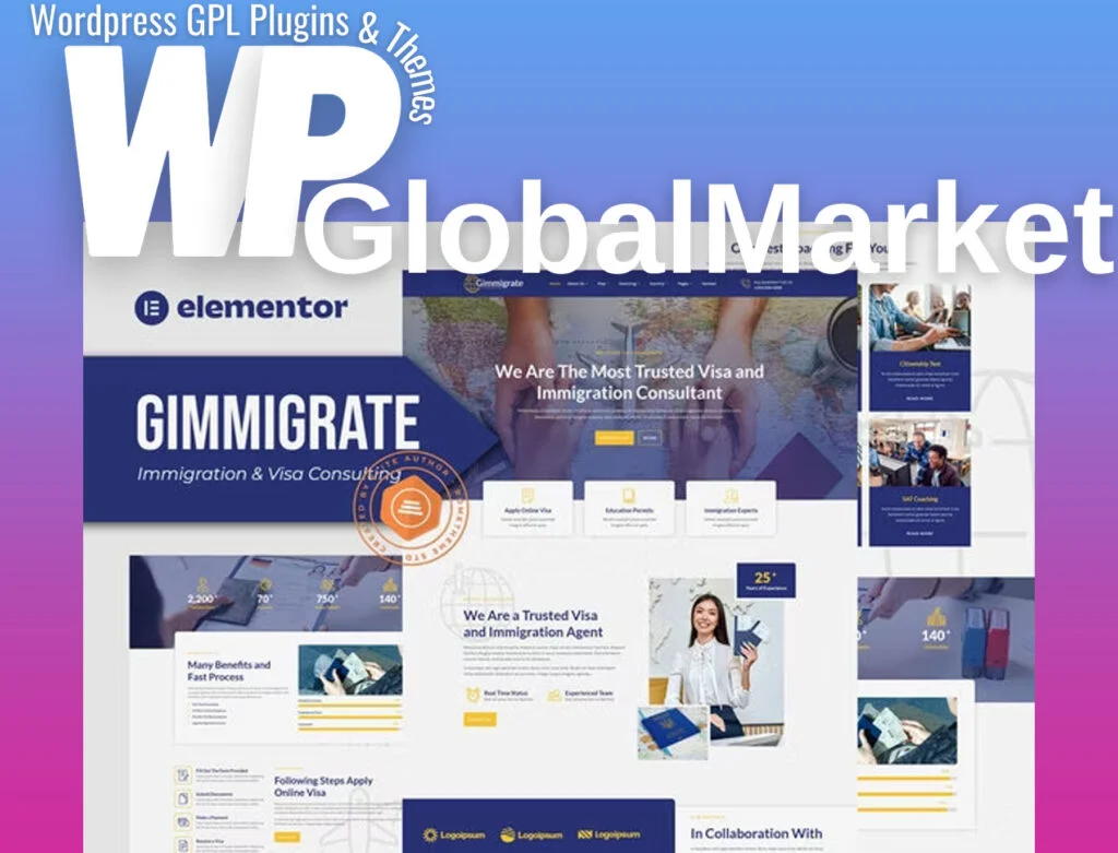 Gimmigrate – immigration and visa consulting elementor template kit