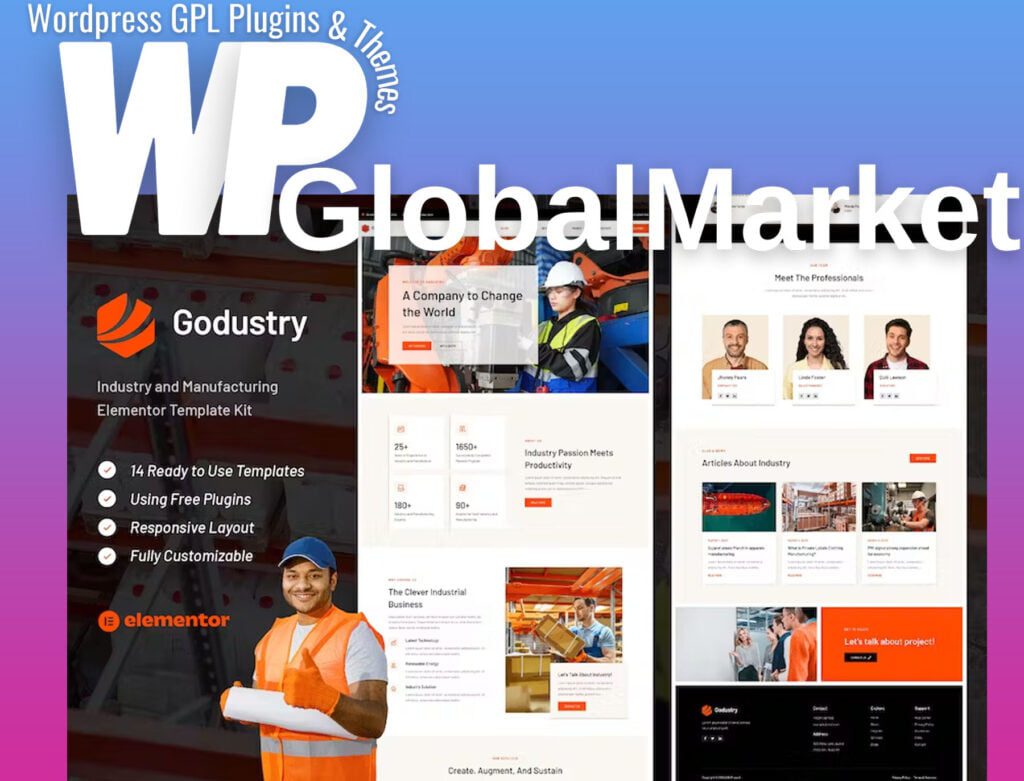 Godustry – Industry and Manufacturing Elementor Template Kit