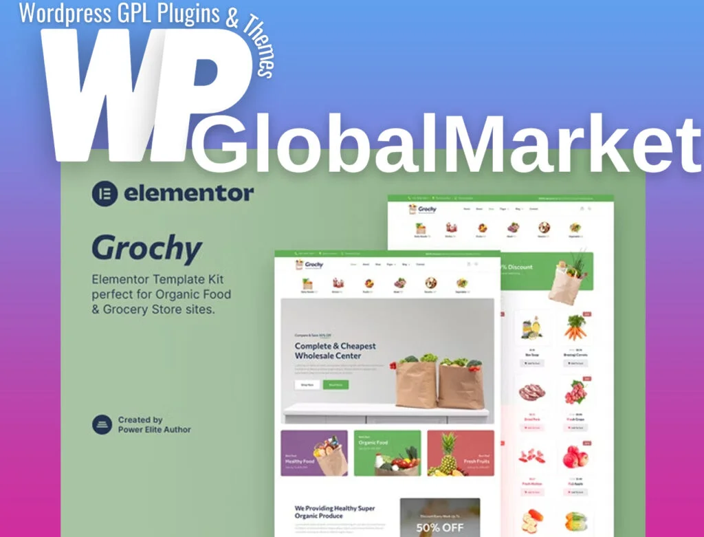 Grochy – organic food and grocery store elementor template kit