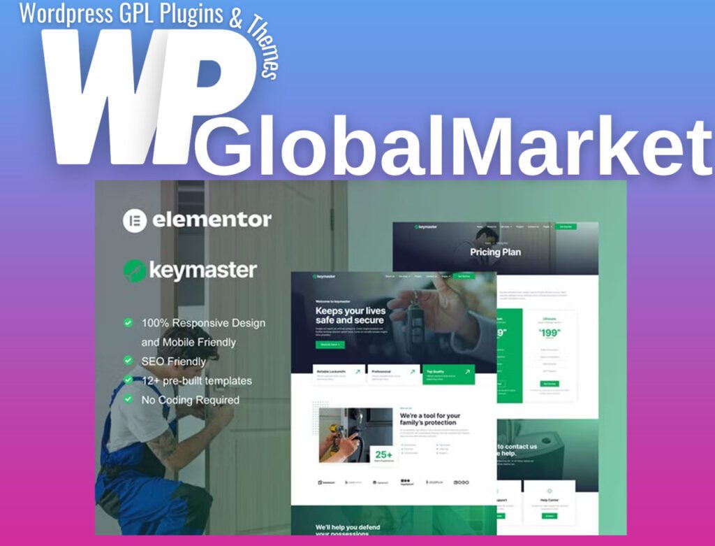 KeyMaster – Locksmith and Key Maker Service Elementor Template Kit