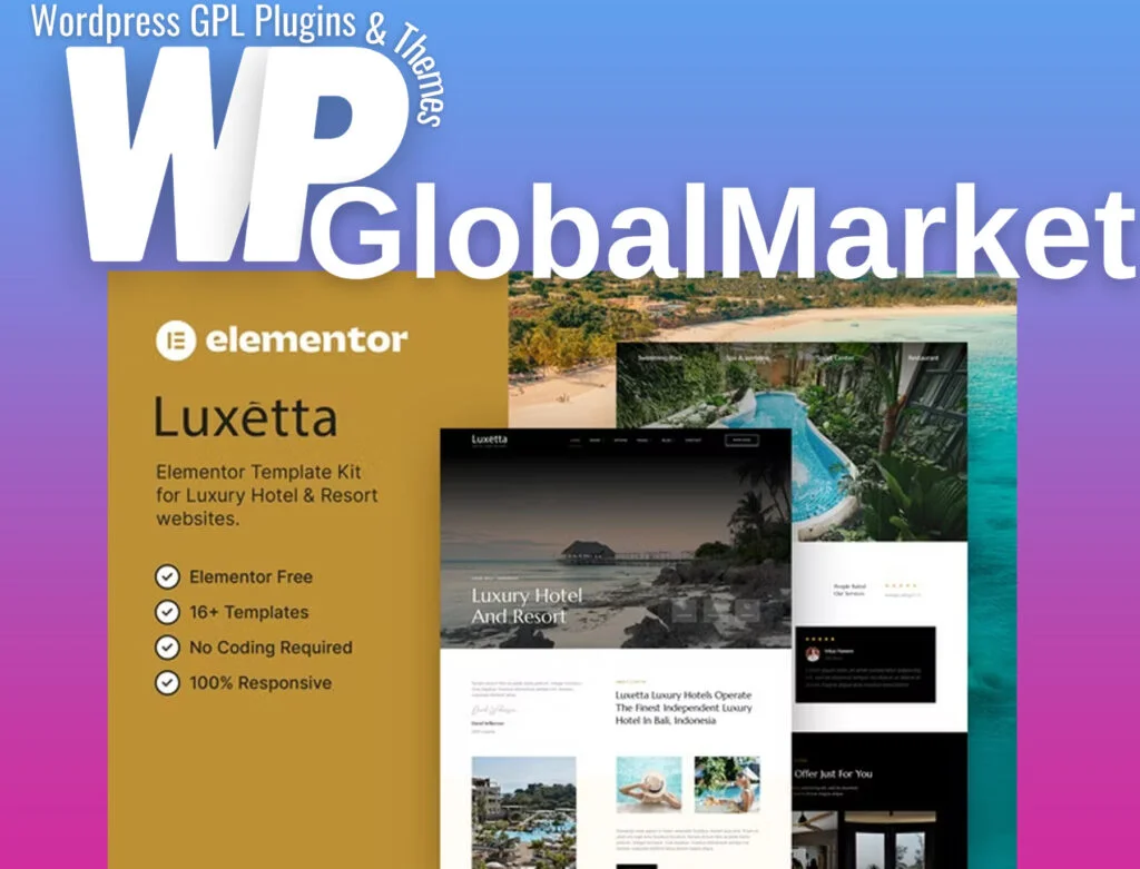 Luxetta – luxury hotel and resort elementor template kit