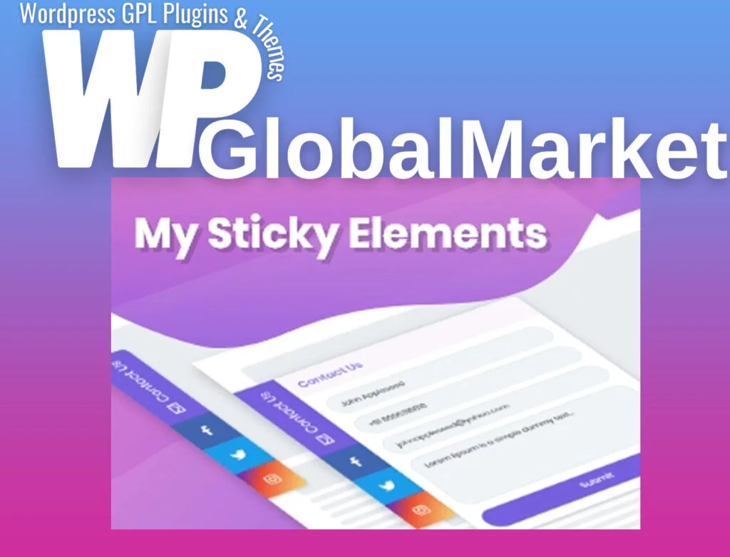 My sticky elements wordpress plugin