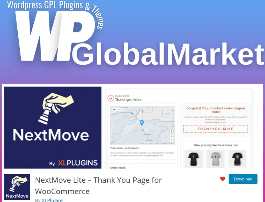 Nextmove woocommerce thank you page