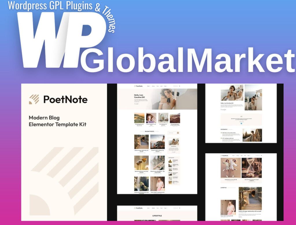 PoetNote – Modern Blog Elementor Pro Template Kit