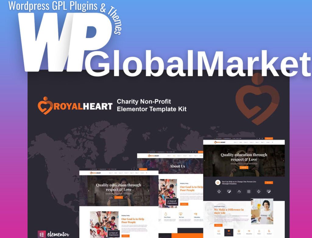 Royalheart – Nonprofit Charity Elementor Template Kit