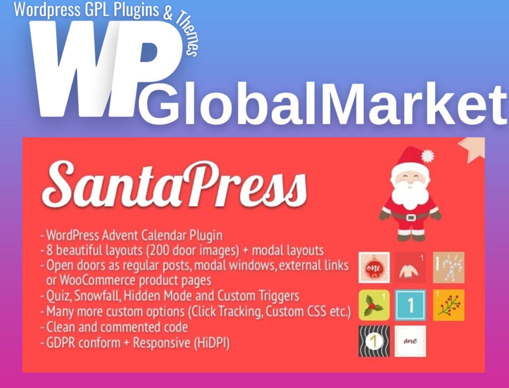 SantaPress – WordPress Advent Calendar Plugin and Quiz Download