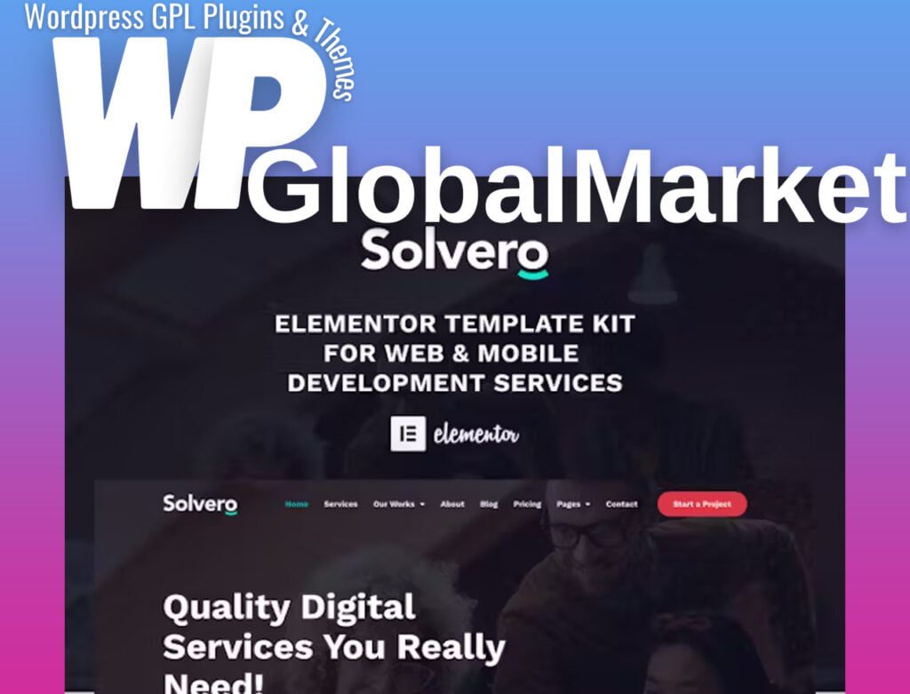 Solvero – Web and Mobile Development Service Elementor Template Kit