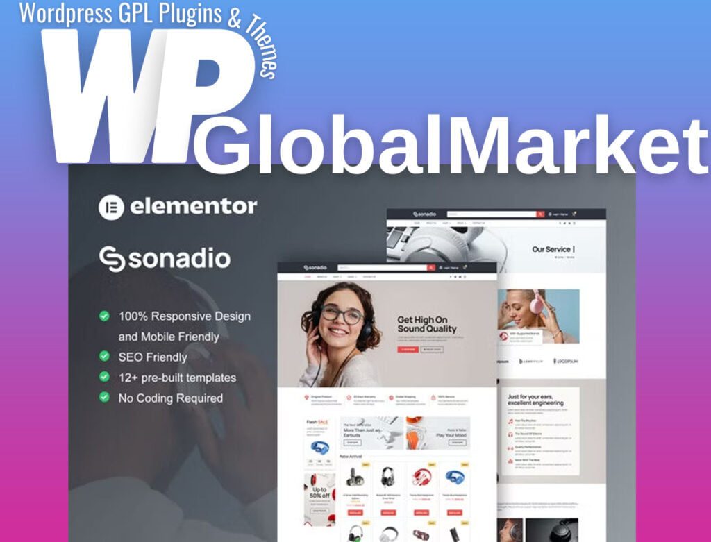 Sonadio Woocommerce Audio Store Elementor Pro Template Kit