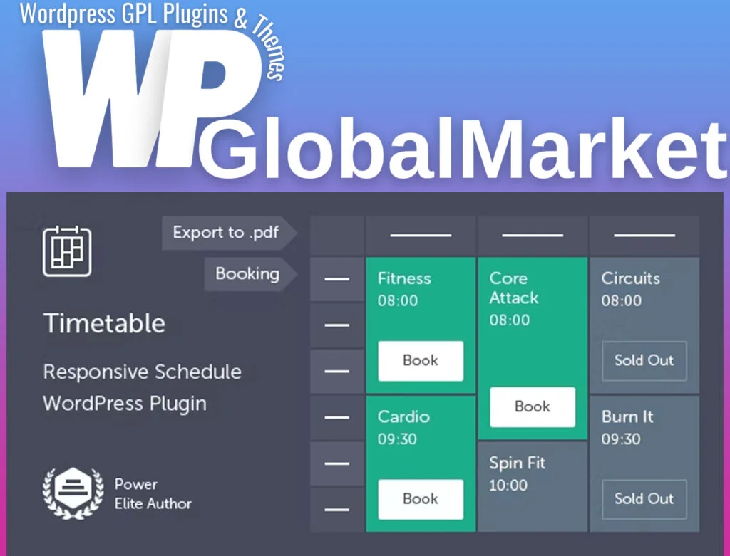 Timetable responsive schedule for wordpress