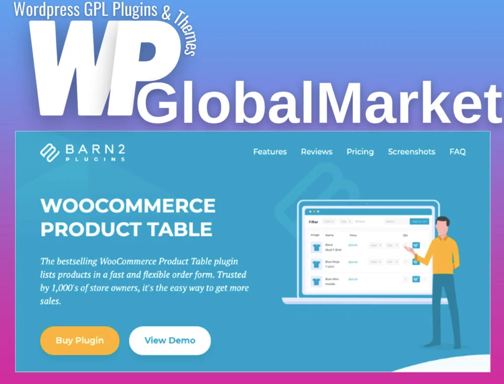 Woocommerce product table by barn2 media