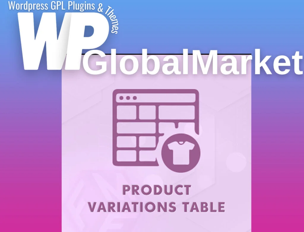 Woocommerce variations table