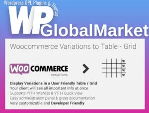 WooCommerce Variations to Table – Grid