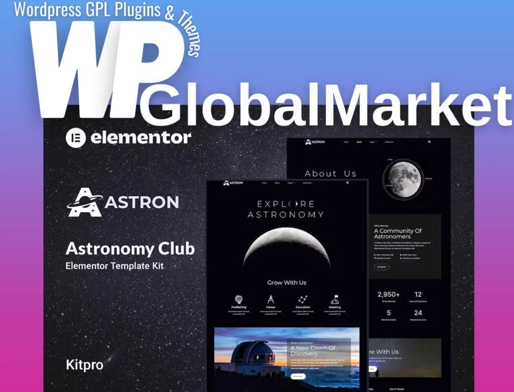 Astron – astronomy elementor template kit