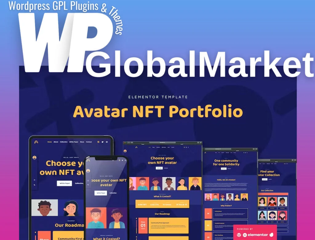 Avatar – nft portfolio elementor template kit