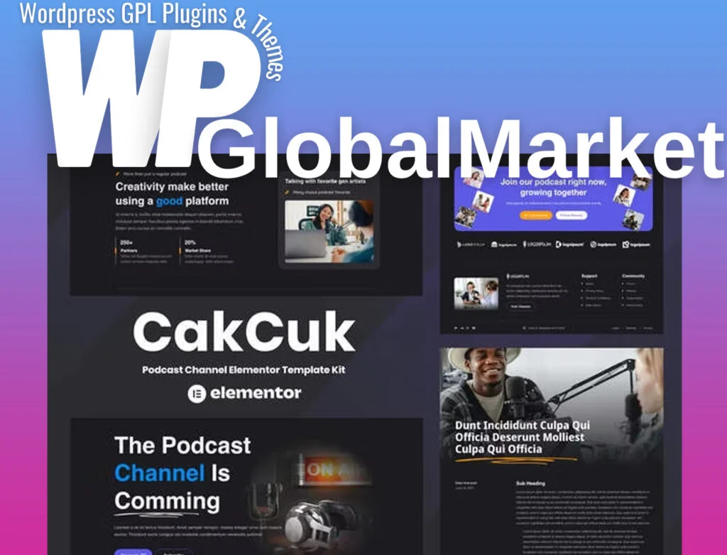 Cakcuk – podcast channel elementor template kit