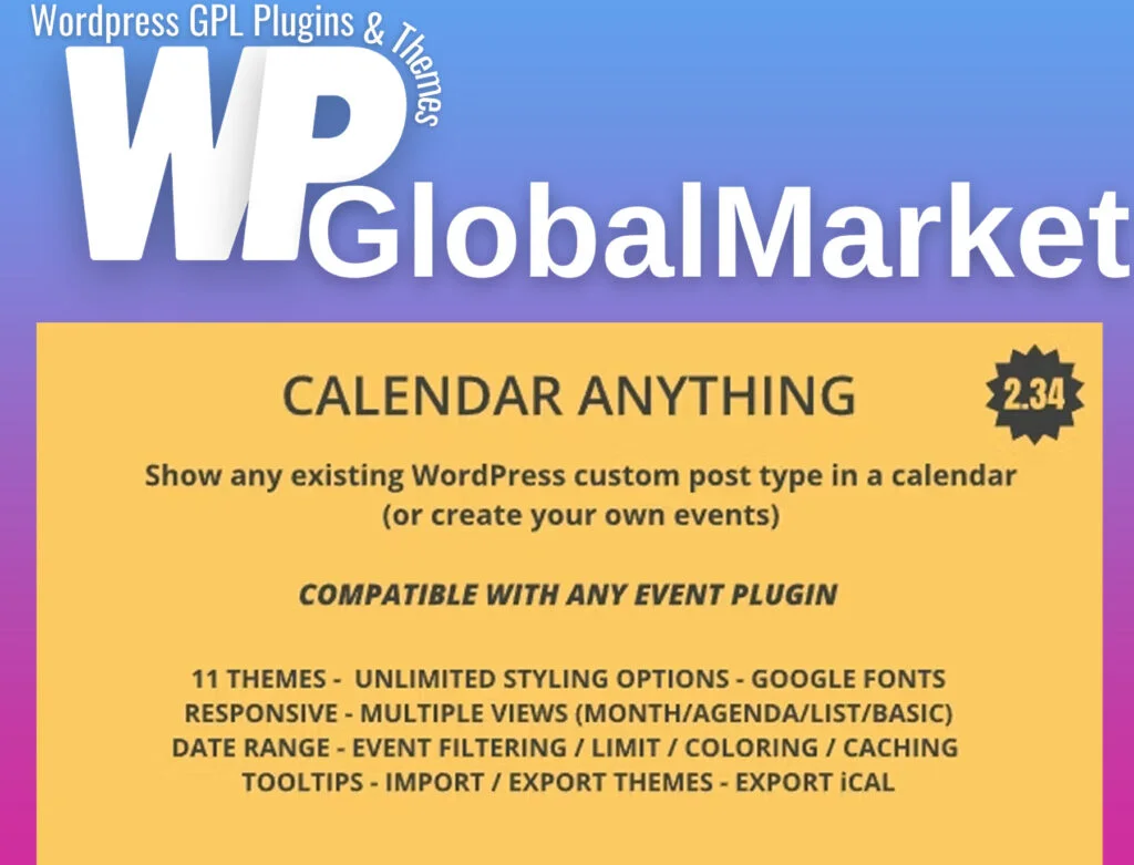 Calendar anything | show any existing wordpress custom post type in a calendar