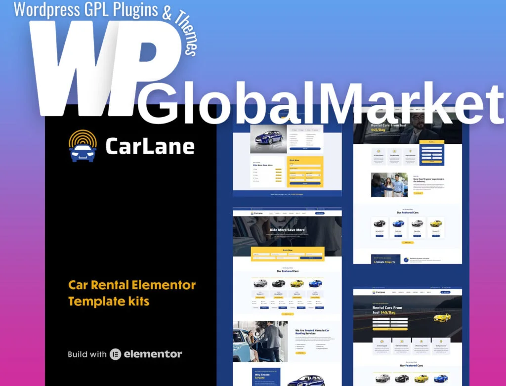 Carlane – car rental elementor template kit