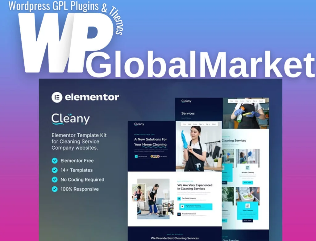 Cleany – cleaning service company elementor template kit