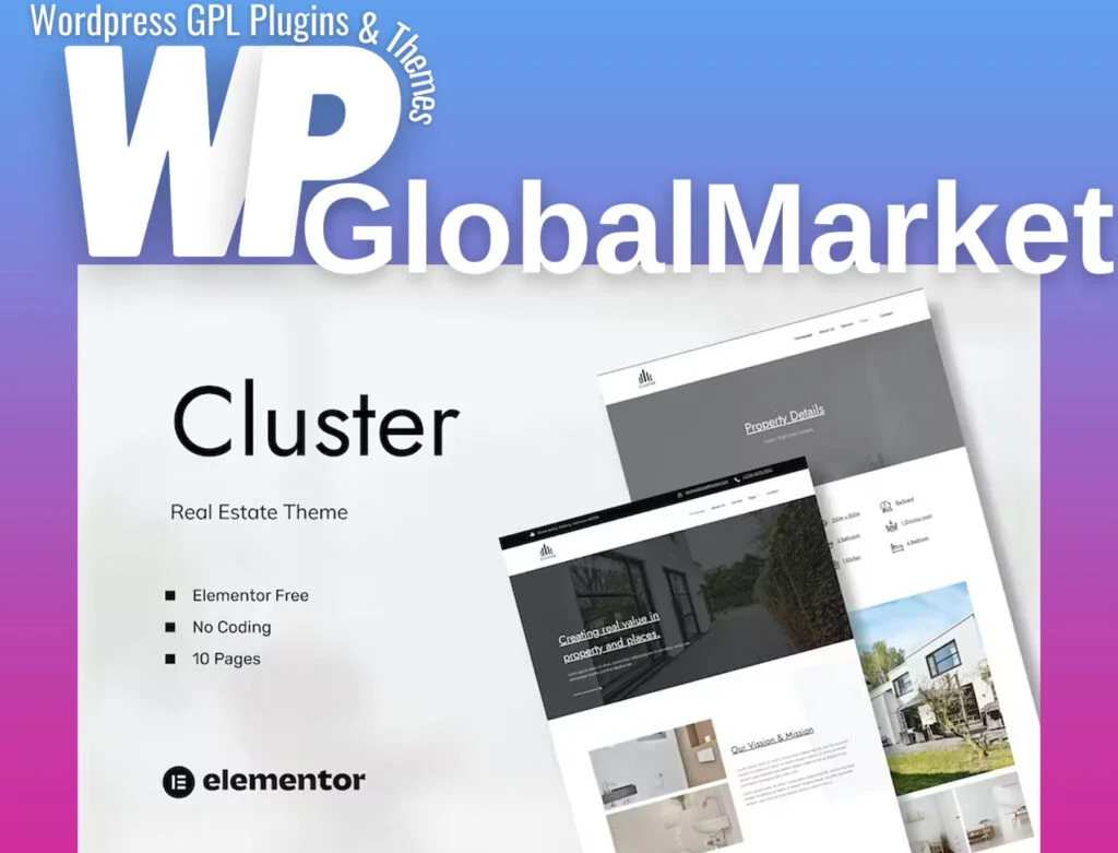 Cluster – real estate elementor template kit