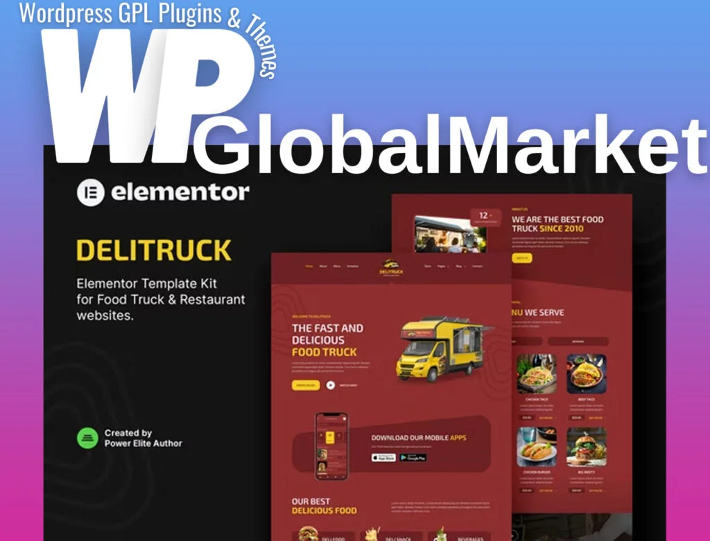 Delitruck – food truck and restaurant elementor template kit