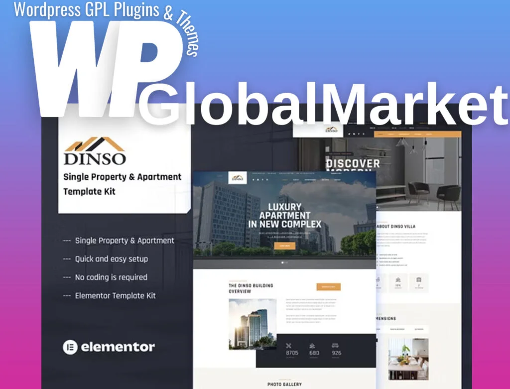 Dinso – single property and apartment elementor template kit