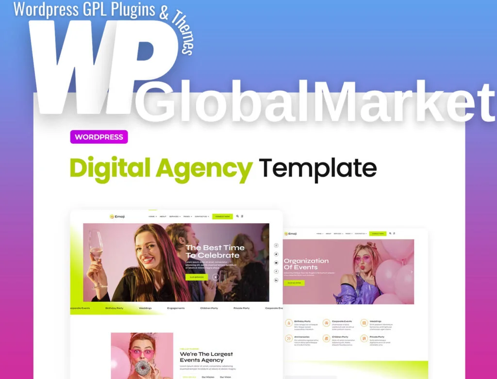 Emoji – event agency elementor template kit