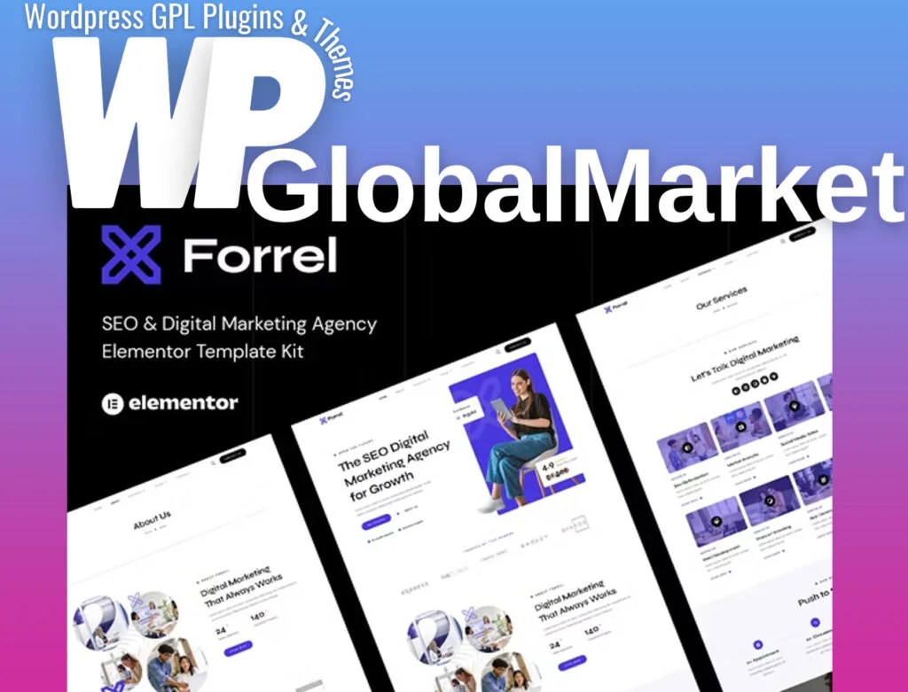 Forrel – seo and digital marketing agency elementor template kit