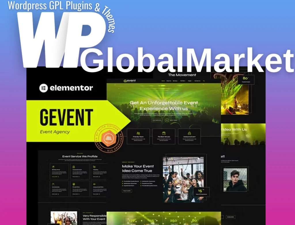 Gevent – event agency elementor template kit